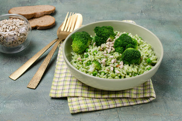 Traditional rice with green sauce