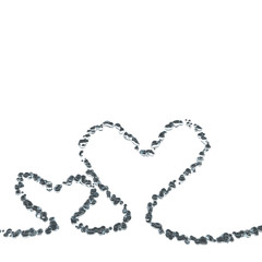 Creative abstract love, wedding marriage ceremony and Valentine's Day celebration concept: water heart shape , 3d rendering