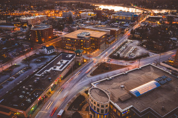 Aerial of Sunset in Red Bank New Jersey 