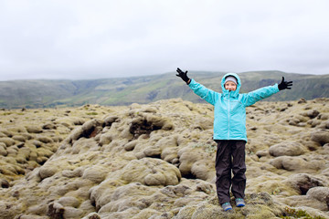 kid enjoying iceland