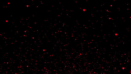 Background for Valentines. Rain of hearts. 3D illustration