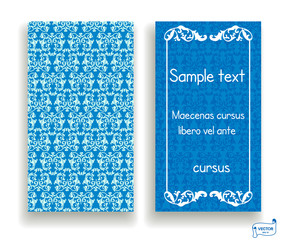 Visiting and business card set with scrolls.