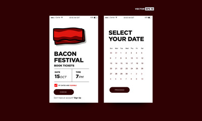 Bacon Festival Event App Interface Design