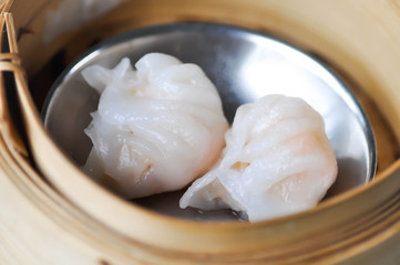 Fototapeta na wymiar Chinese snacks with shrimp stuffed, dim sum