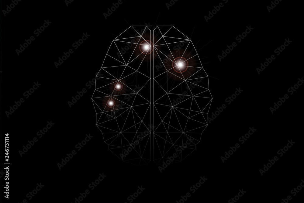 Sticker abstract big data ai technology concept background illustration