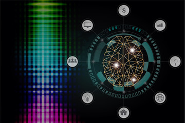 abstract big data AI technology concept background illustration