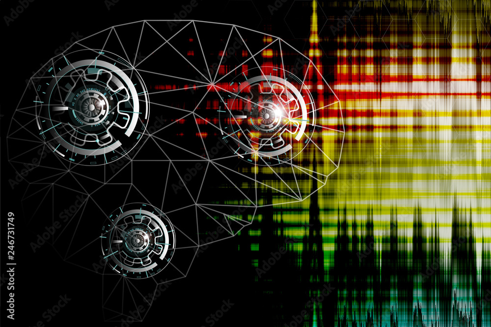 Poster abstract big data ai technology concept background illustration