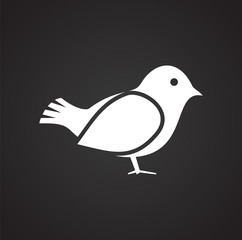 Bird icons set on black background for graphic and web design, Modern simple vector sign. Internet concept. Trendy symbol for website design web button or mobile app