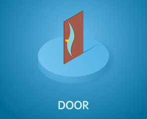 Door isometric icon. Vector illustration. 3d concept