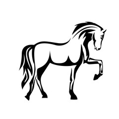 creative illustration of a horse vector silhouette