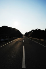 直線道路　銚子ドーバーライン　千葉県銚子市