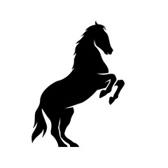 Fototapeta na wymiar creative illustration of a silhouette vector horse standing