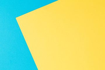 Blue and yellow texture background. Flat lay. Top view