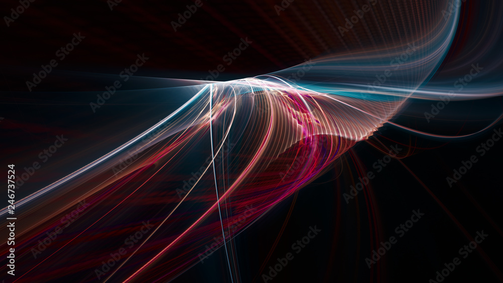 Aufkleber Abstract background element. Dynamic curves ands blurs pattern. Detailed fractal graphics. Science and technology concept.