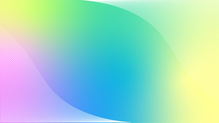 Naklejka premium Curve line pattern on pastel rainbow background