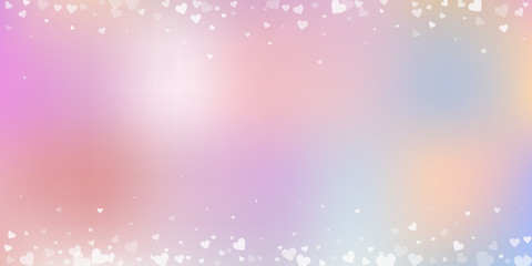 White heart love confettis. Valentine's day border