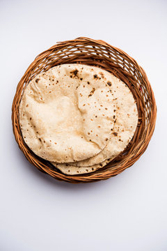 Chapati / Tava Roti also known as Indian bread or Fulka/phulka. Main ingredient of lunch/dinner in India/Pakistan. selective focus