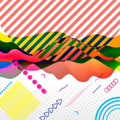 Modern abstract vector art collage in bright colors.