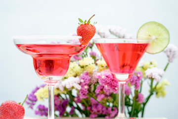 margarita cocktail on white background