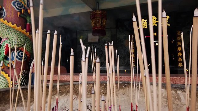 chinese joss stick in temple