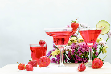 margarita cocktail on white background