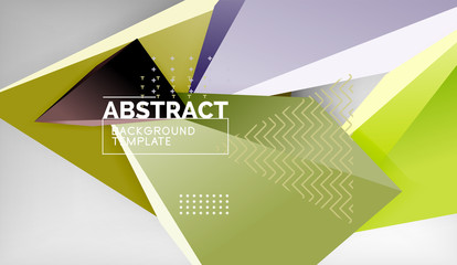 3d triangle geometric background design, modern poster template