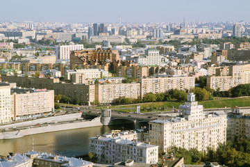 View from Hotel Ukraine in Moscow to city center