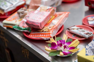 Taipei, Taiwan - January 27, 2019 - The temple of Longshan in downtown Taipei in Taiwan