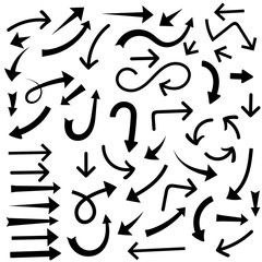 Arrows. Set of different black web icons