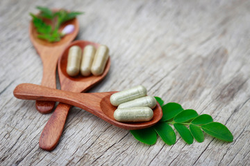 Alternative supplement with herbal medicine and herbs for healthy eating in daily life 