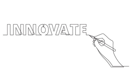 hand drawing business word of innovate