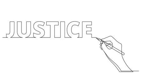 hand drawing word of justice