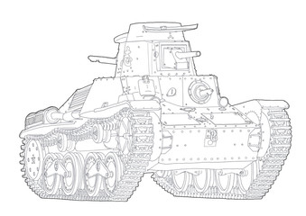 九五式軽戦車(線画)