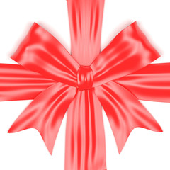 Red ribbon bow. 3d rendering illusration