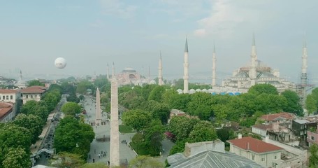Istanbul Sultan Ahmet Blue Mosque and Hagia Sophia Aerial View
