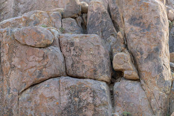 Wall of cracked rocks in the Alabama Hills near Lone Pine, California, USA