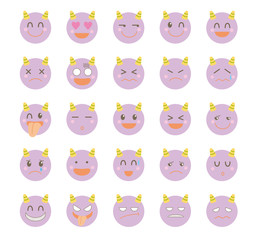 Obraz premium キャラクターアイコンセット・かわいい鬼