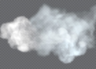 Transparent special effect stands out with fog or smoke. White cloud vector, fog or smog.