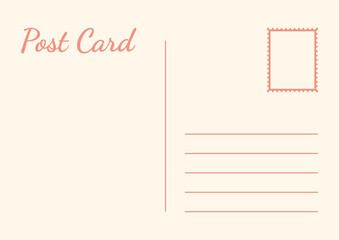 Postal card isolated on white background. Vector illustration