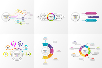 Set Of Infographics Elements Vector Design Template. Business Data Visualization Infographics Timeline with Marketing Icons most useful can be used for workflow, presentation, diagrams, reports