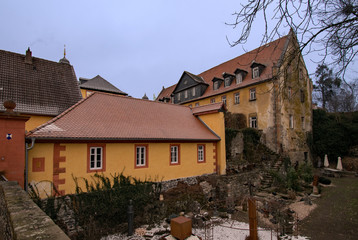 Teil des Barockschlosses Gedern in der Wetterau, Hessen, Deutschland mit altem Rentamt