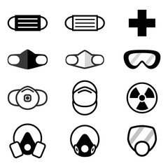  Various types of dust mask n95 icons