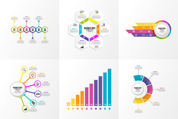 Set Of Infographics Elements Vector Design Template. Business Data Visualization Infographics Timeline with Marketing Icons most useful can be used for workflow, presentation, diagrams, reports