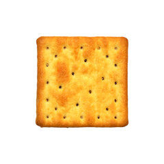 top view of square biscuit isolated on white background included clipping path