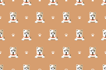 Vector cartoon character dog seamless pattern for design.