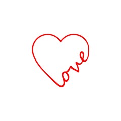 Illustration of the word love, icon or logo