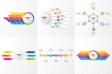 Set Of Infographics Elements Vector Design Template. Business Data Visualization Infographics Timeline with Marketing Icons most useful can be used for workflow, presentation, diagrams, reports