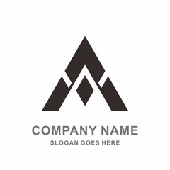 Geometric Triangle Letter A Business Company Vector Logo Design