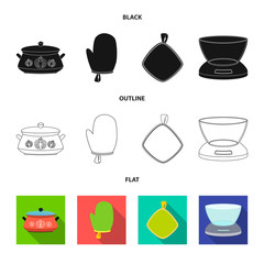 Isolated object of kitchen and cook sign. Set of kitchen and appliance vector icon for stock.
