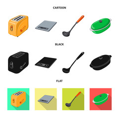 Vector design of kitchen and cook symbol. Set of kitchen and appliance vector icon for stock.